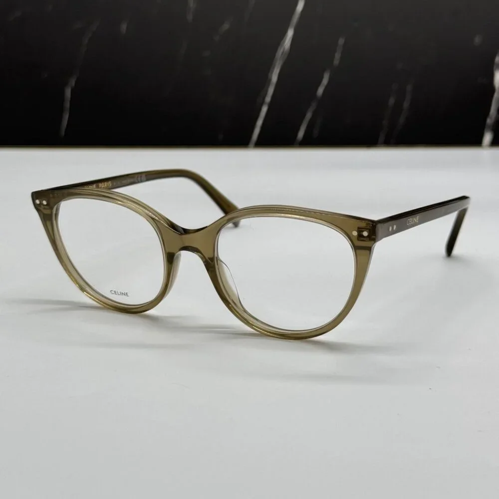 NEW CL50068I 093 CELINE WOMEN CAT EYE EYEGLASSES KHAKI EYEWEAR CELINE